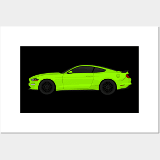 MUSTANG GT LIME Posters and Art